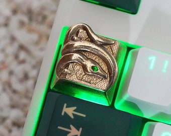 House Ordos Serpent Sigil - Solid Brass Artisan Keycap for Mechanical Keyboard Inspired by DUNE 2 Westwood Game / Real Time Strategy Snake