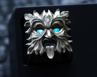 Argentan Greenman - Premium Solid Keycap for Cherry MX/ Mechanical Keyboard / Artisan / Gothic / KeyRelic / Architecture / Gift / Nature
