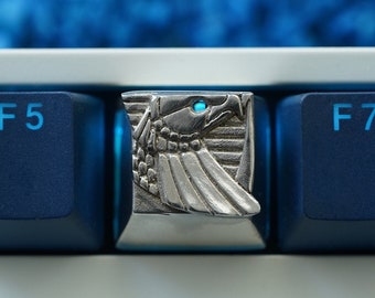 Atreides Eagle Sterling Silver - LIMITED Caladan Edition Artisan Keycap for Mechanical Keyboard Inspired by DUNE 2 Westwood Old School Game