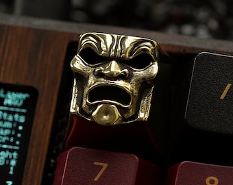 Brass Immortal LIMITED RUN - Solid Metal Keycap from KeyRelic / Artisian / Mechanical Keyboard / Golden Assasin / Menpo Mask / Persian Elite