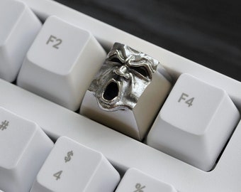 The Wrath - Premium Solid Argentan Metal Keycap / Mechanical Keyboard / Artisan Keycap Key Gothic Metal Face from Keyrelic / Premium Gift PC