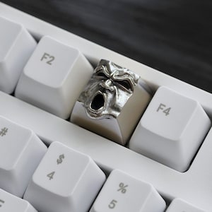 The Wrath - Premium Solid Argentan Metal Keycap / Mechanical Keyboard / Artisan Keycap Key Gothic Metal Face from Keyrelic / Premium Gift PC