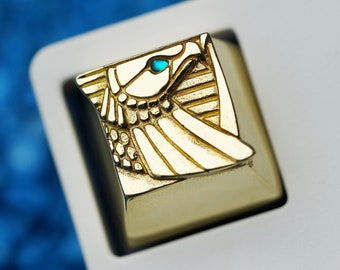 Atreides Eagle - Solid Brass Artisan Keycap for Mechanical Keyboard Inspired by DUNE 2 Westwood Old School Game / Egyptian Eye of Horus RTS