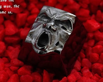 The Heresiarch Artisan Keycap - Extras from MW Heresy Group Buy - Solid Brass covered in Rhutenium / Cherry MX Profile
