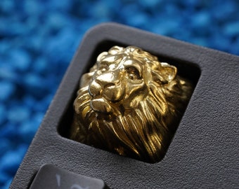 Brass High Polished Lion Keycap STORMWIND EDITION Metal Premium Artisan Mechanical Keyboard Gold Inspired by Alliance World of Warcraft