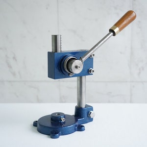 Antique Restored Cast Iron Royal Blue Rivet Press / Spindle Press  - Leatherwork / Gift for Crafters Eyelet Gromet Bookbinding Dies Upcycled
