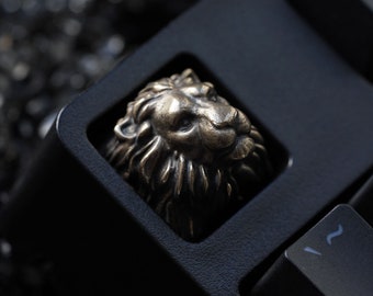 Lion Keycap - Solid Bronze Metal Premium Keycap from KeyRelic / Artisan / Mechanical Keyboard / Pride / Keycaps / King / Bronz / Elegant
