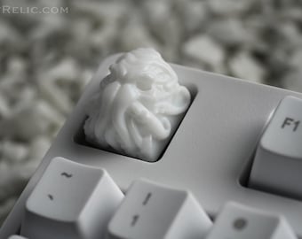 Albino Wielki Stary - Cthulhu Biała żywiczna nakładka na klawisze Klawiatura mechaniczna Artisan Mind flayer Eldritch horror H.P. Lovecraft Prezent dla gracza