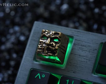 Nie mam ust i muszę krzyczeć - Premium Solid Brass Metal Keycap / Klawiatura mechaniczna / Klawisz Artisan Keycap Key Gothic Metal Face Hate