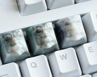 The Judge - Pearl Artisan Keycap / Mechanical Keyboard /  Gothic Face Keyrelic / Resin