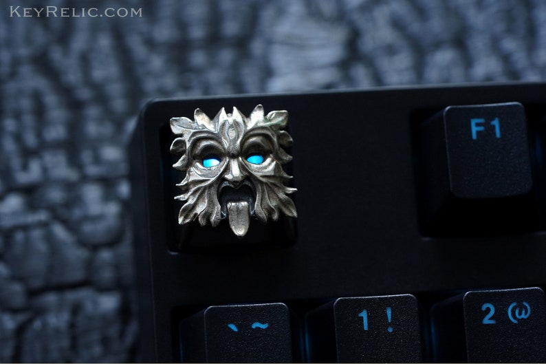 Argentan Greenman Premium Solid Keycap for Cherry MX/ Mechanical Keyboard / Artisan / Gothic / KeyRelic / Architecture / Gift / Nature image 1