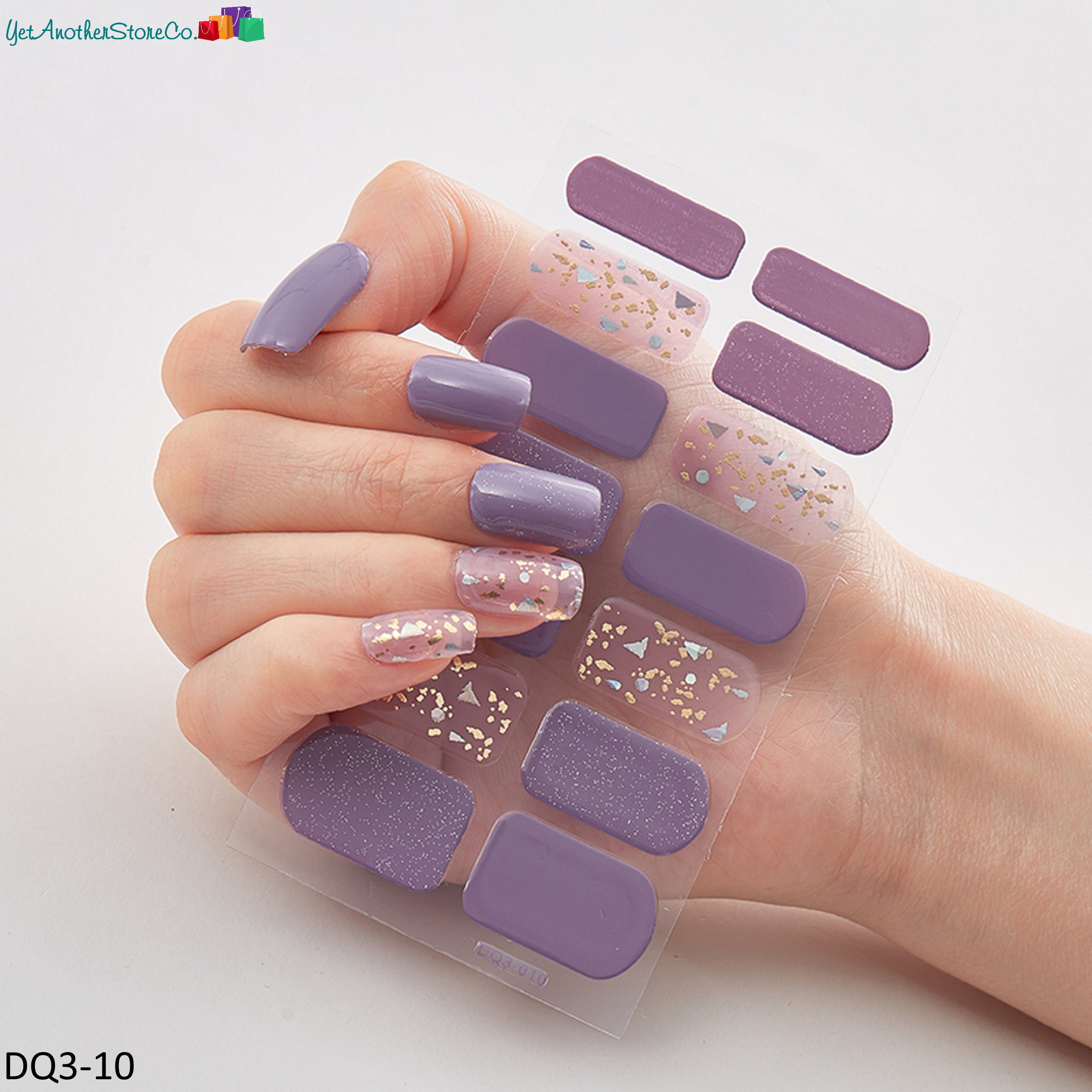 Purple Art Nail Polish Wraps Nail Art Sticker Designs 14 Etsy