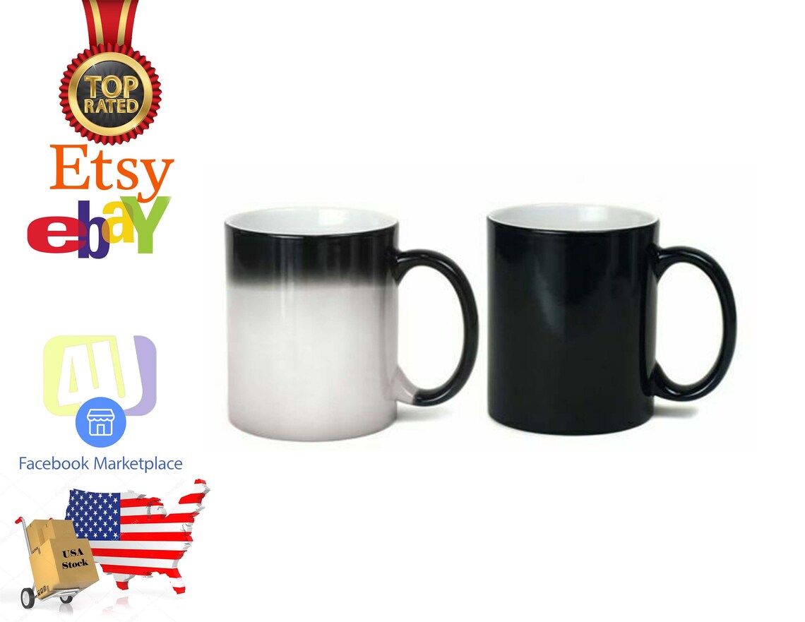6/9/12 Blank Sublimation Custom Photo Black Mug Color Changing - Etsy