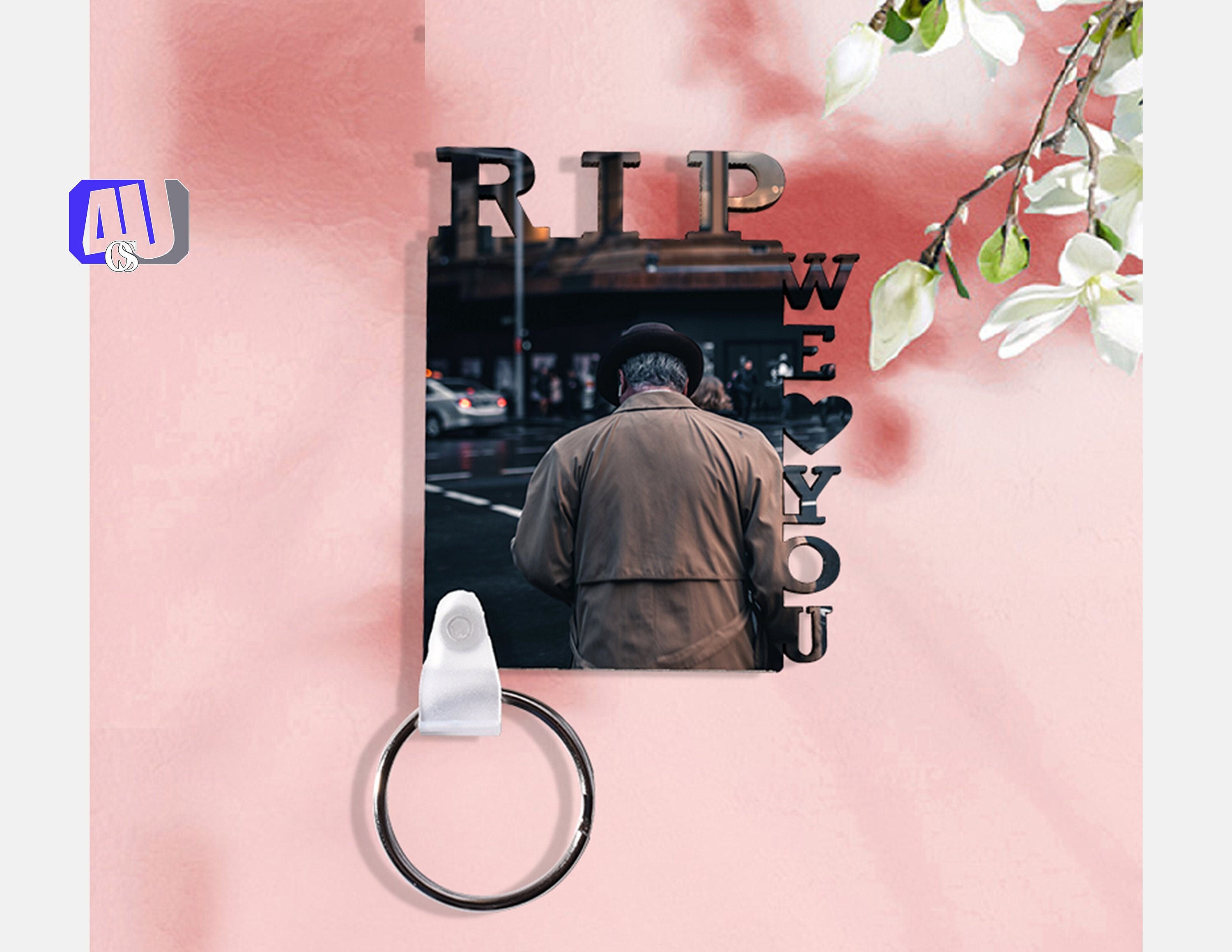 Custom RIP Keychain MDF Keychain, Key Ring Chain for Women, Men