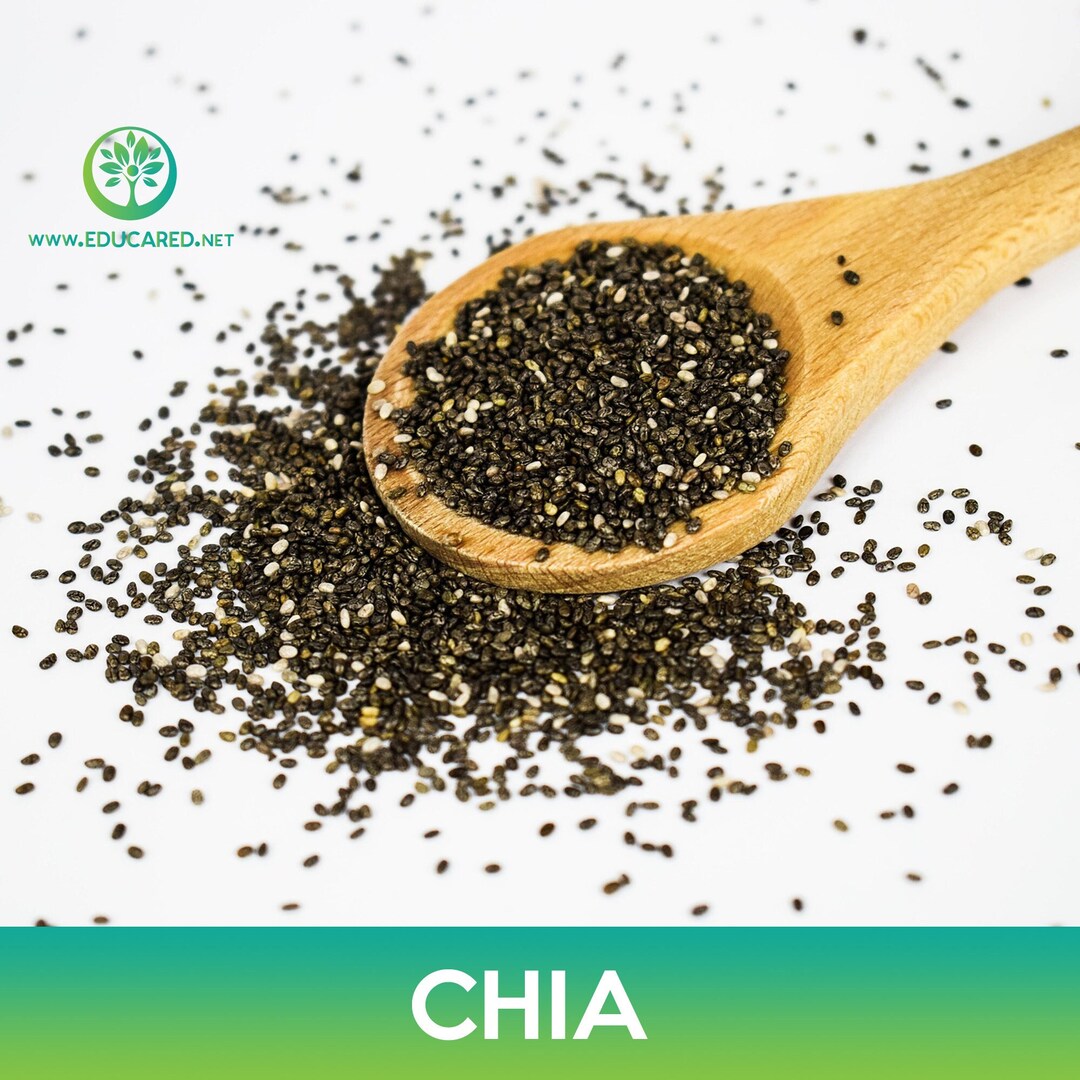 Organic Chia Seeds - Salvia Hispanica. Green Background Stock Photo - Alamy