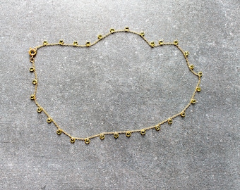 Gold & peridot chain necklace