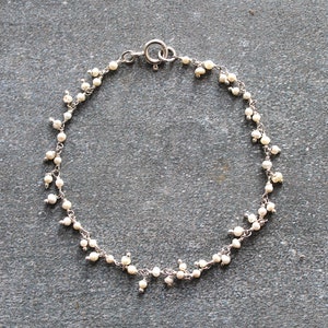 Sterling silver & freshwater seed pearl bracelet