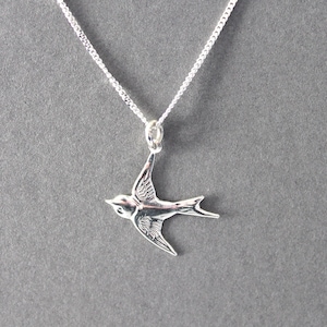 Silver swallow necklace