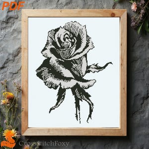 Rose Cross Stitch Pattern (PDF Download)