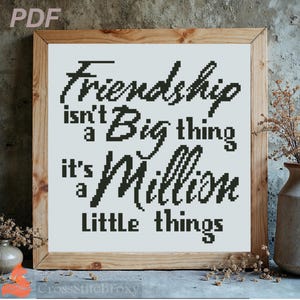 Friendship Cross Stitch Pattern: Million Little Things (PDF Pattern)