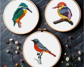 Small Birds Cross Stitch Pattern Set (PDF Download)