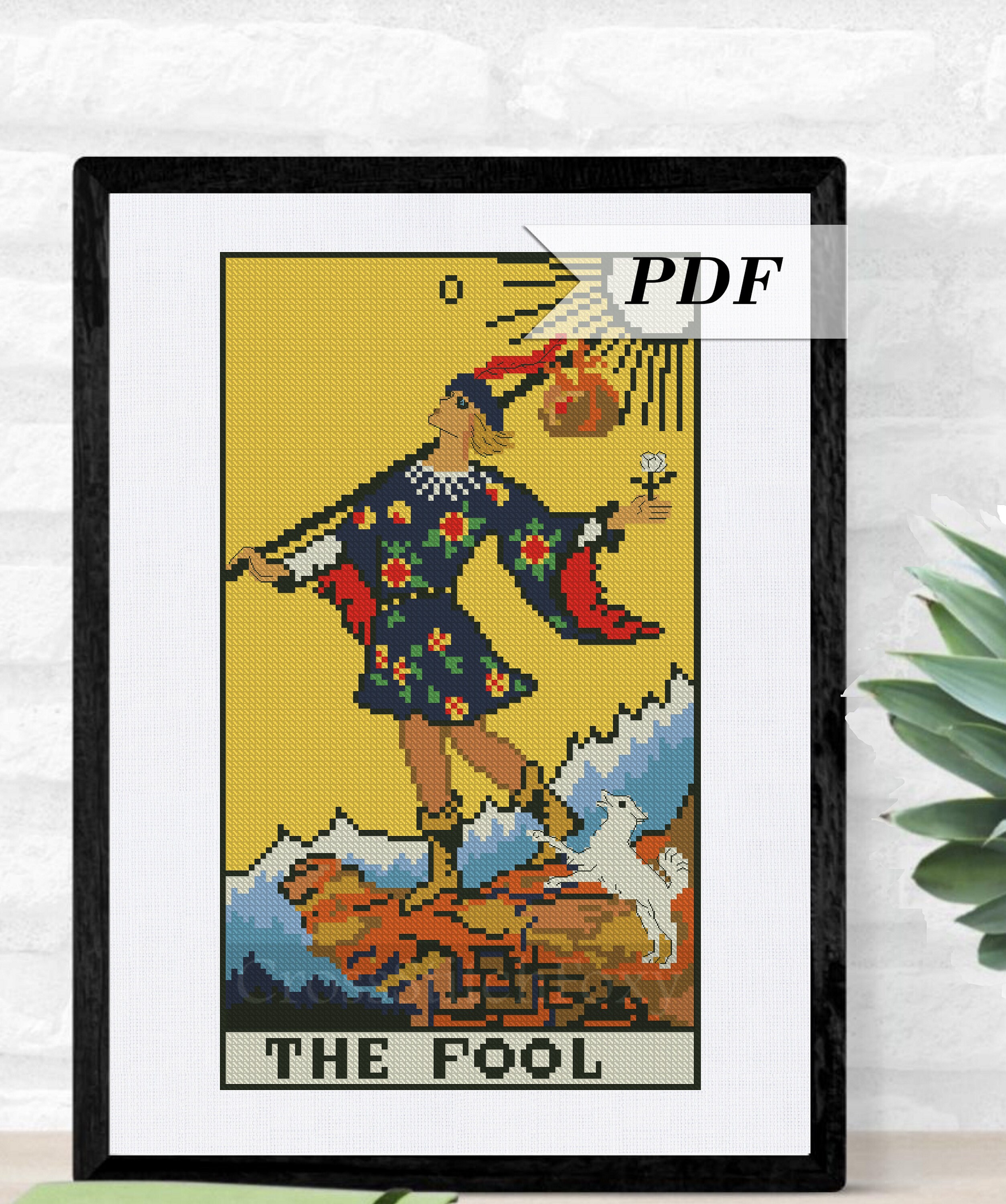 Tarot cross stitch pattern instant download PDF The Fool Etsy