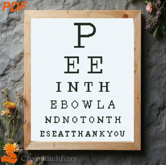 Funny Bathroom Word Search Cross Stitch Pattern (PDF Download)
