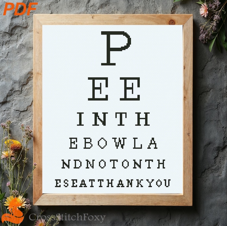 Patrón de punto de cruz de sopa de letras divertida para el baño (Descarga PDF) imagen 1