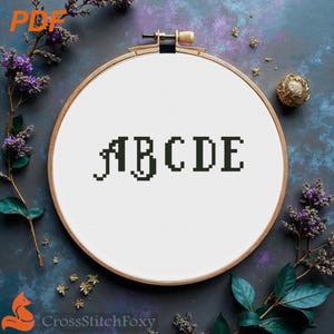 Small Alphabet Cross Stitch Pattern  (PDF Download)