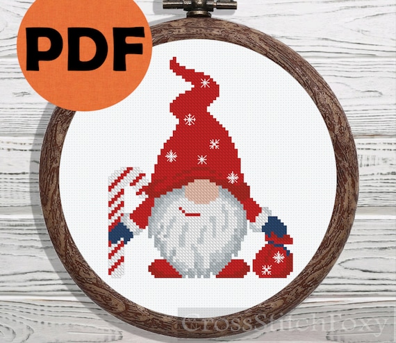 Vintage Christmas Gnomes Counted Cross Stitch Patterns: Fast and Easy  Charts | Holiday Ornament Minis For Beginners