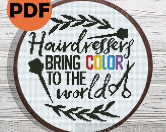 Hairdresser Inspirational Cross Stitch Pattern (PDF Pattern)