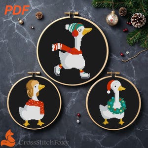 Christmas Goose Cross Stitch Patterns (PDF Download)