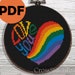 Mini Love Heart Cross Stitch Pattern PDF Instant Download, Small Modern ...