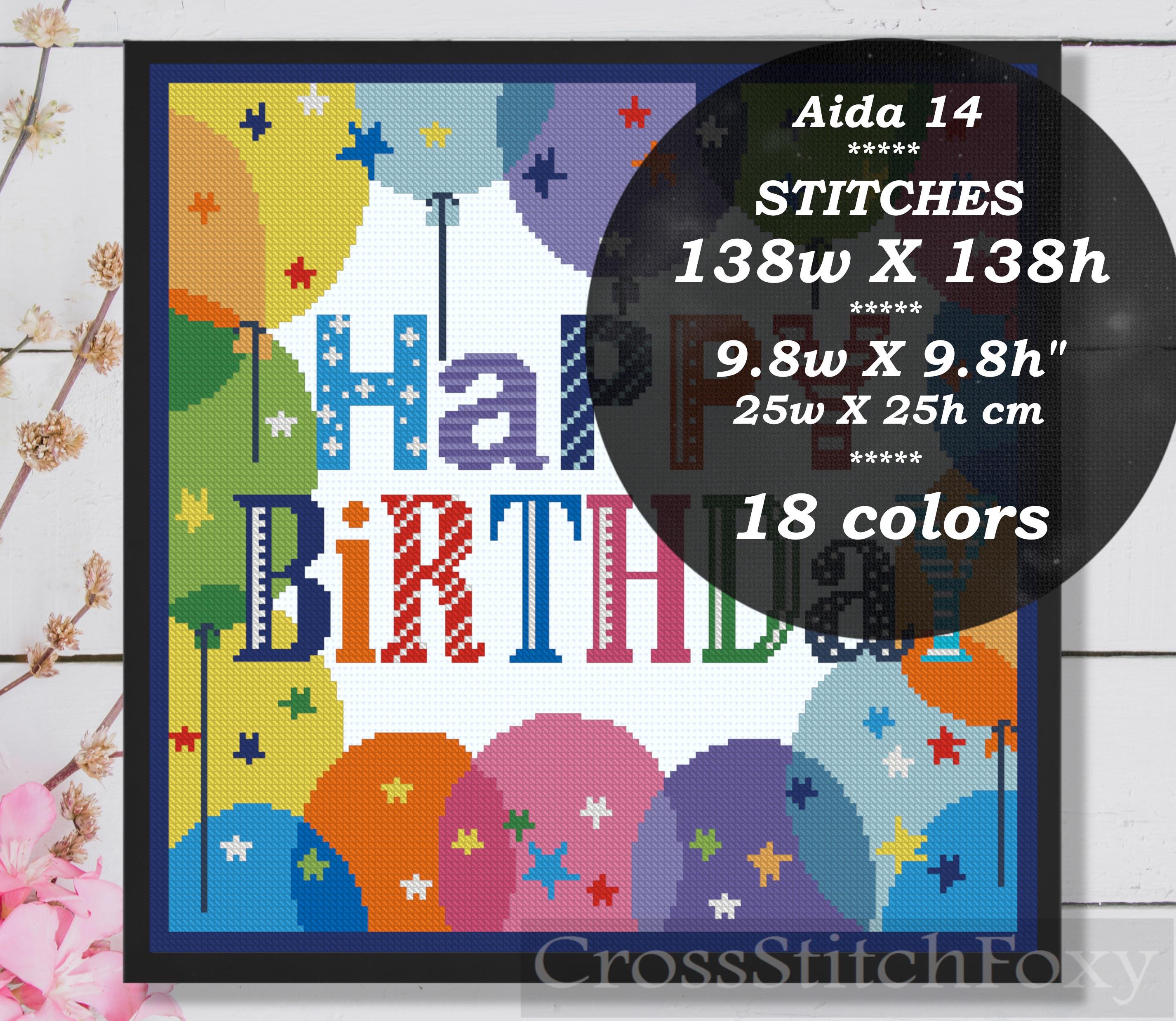 Happy Birthday Cross Stitch Pattern (PDF Download) - Etsy