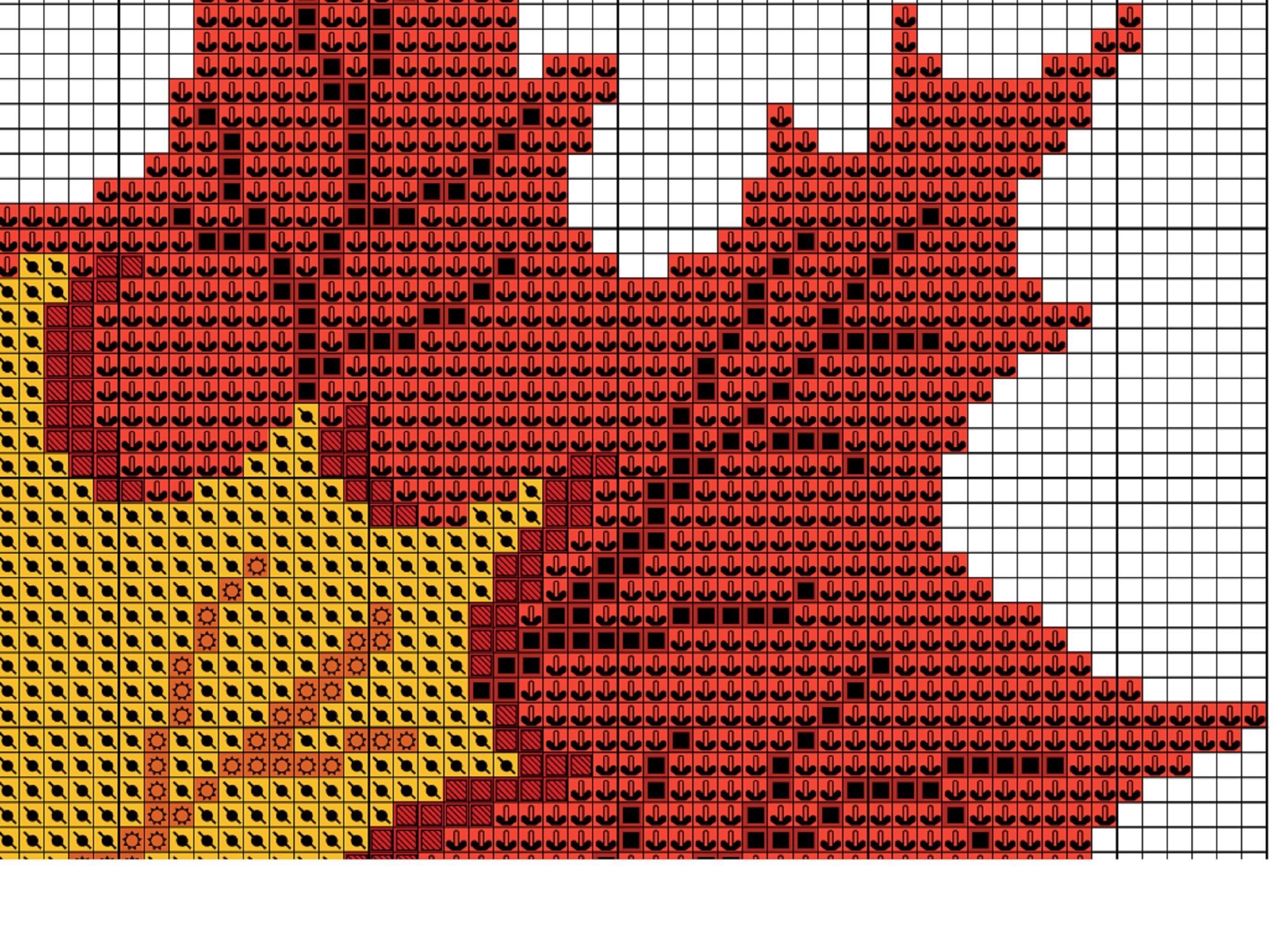 Fall Leaves Pocket Hello Autumn Cross Stitch Pattern PDF Digital ...