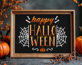 Spooky Halloween Lettering Cross Stitch Pattern (PDF Download)