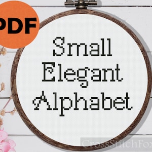 Kreuzstich Alphabet Muster, elegantes Alphabet Kreuzstichmuster PDF, Volles Alphabet klassische Schrift Kreuzstichmuster