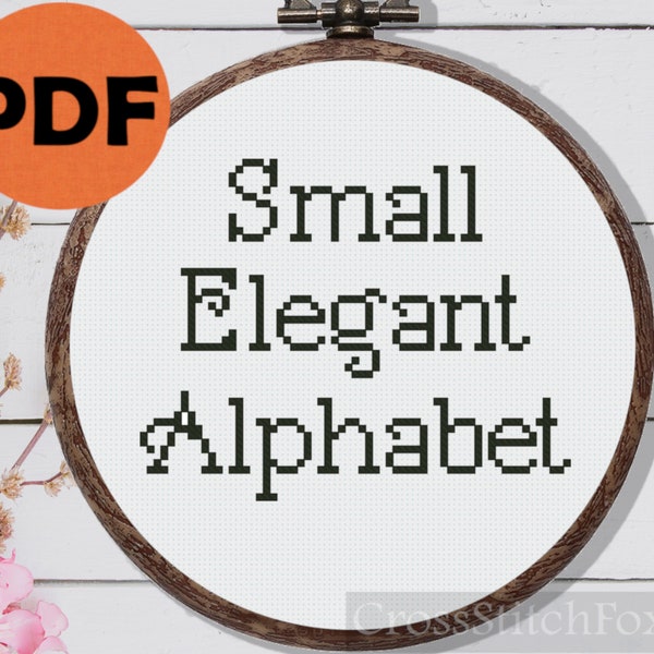 Cross stitch alphabet pattern, elegant alphabet cross stitch pattern PDF, Full alphabet classic font cross stitch pattern