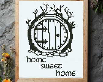 Patrón de punto de cruz "Hogar, dulce hogar": Decoración de inauguración (Descargar PDF)