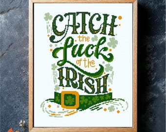 Irish Blessing Cross Stitch Pattern: St Patricks Day Quote (PDF Pattern)