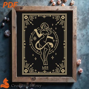 Leo Zodiac Female Cross Stitch Pattern: Witchy Astrology (PDF Pattern)