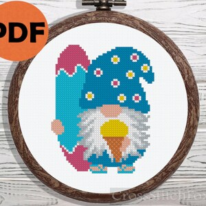 PDF handgesticktes Kreuzstichmuster mit den süßen kleinen Zwergen