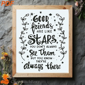 Friends Quote Cross Stitch Pattern: Home Decor (PDF Download)