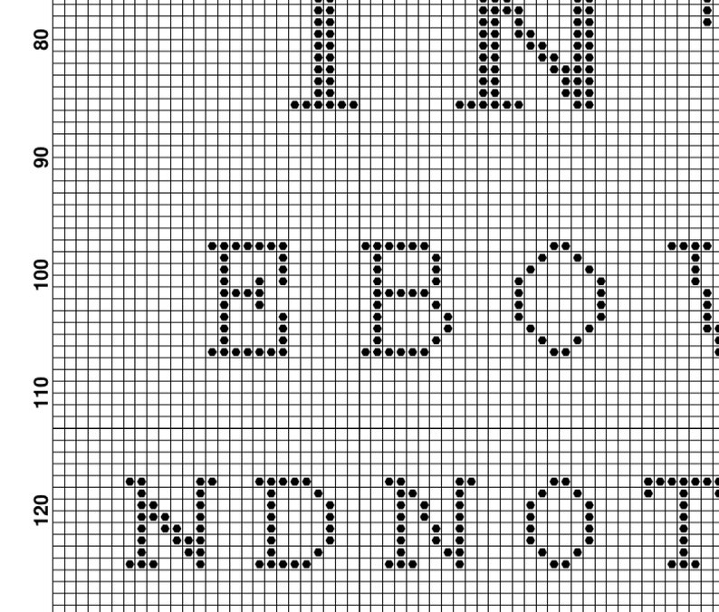 Puede incluir: Patr&oacute;n de punto de cruz en blanco y negro con el texto "I Believe in Better Days".