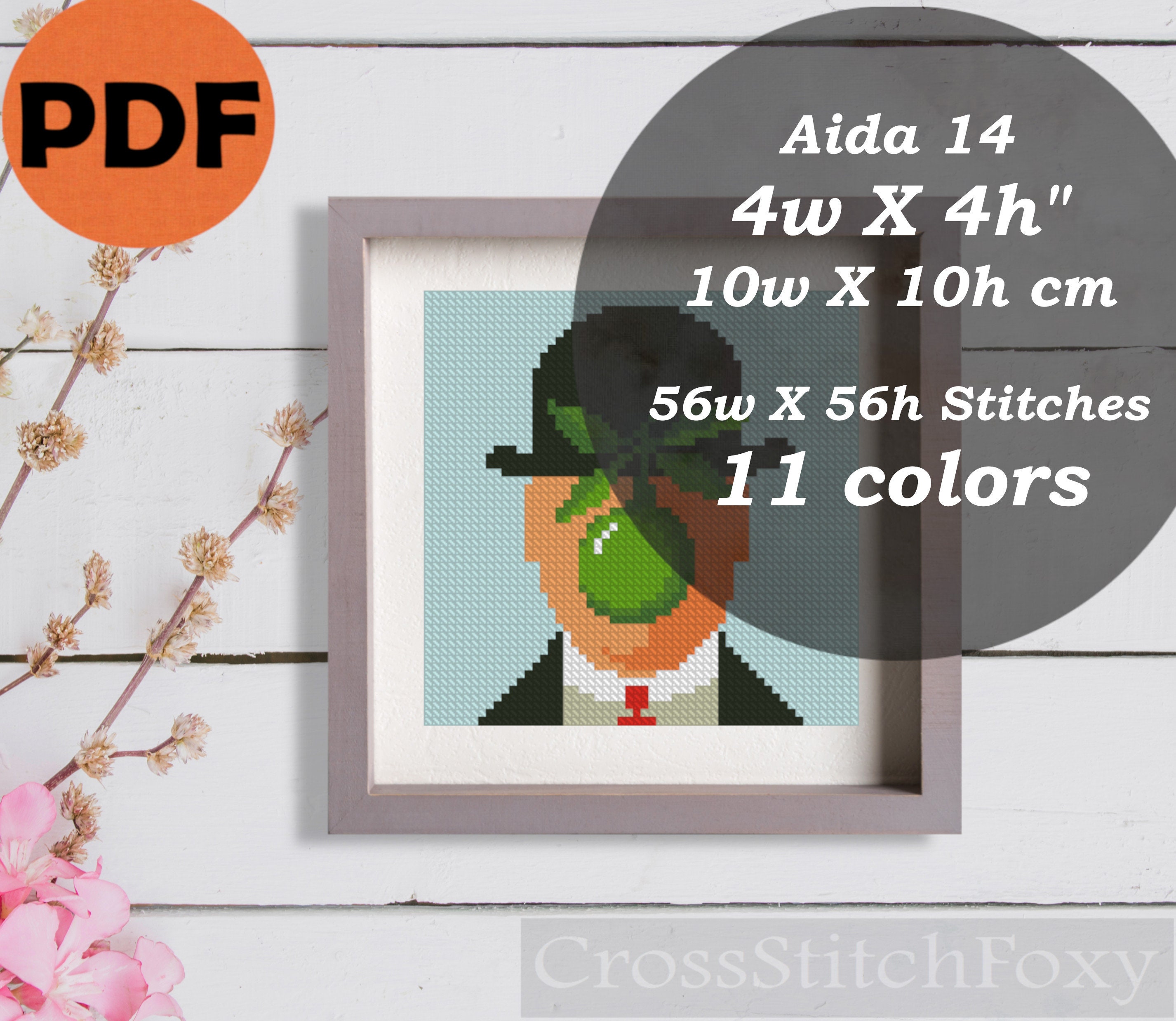 Tiny Modern Art Cross Stitch Patterns PDF Dali Inspired Van Etsy