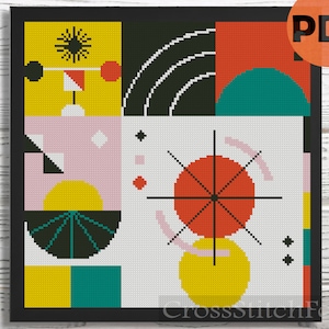Modern Art Geometric Cross Stitch Pattern (PDF Download)