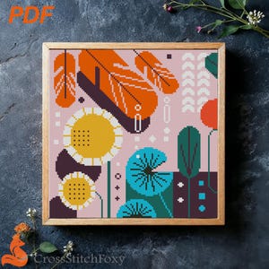 Geometric Cross Stitch Pattern: Modern Abstract Design (PDF Pattern)