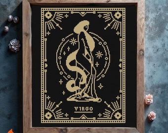 Virgo Zodiac Cross Stitch Pattern: Witchy Astrology (PDF Pattern)