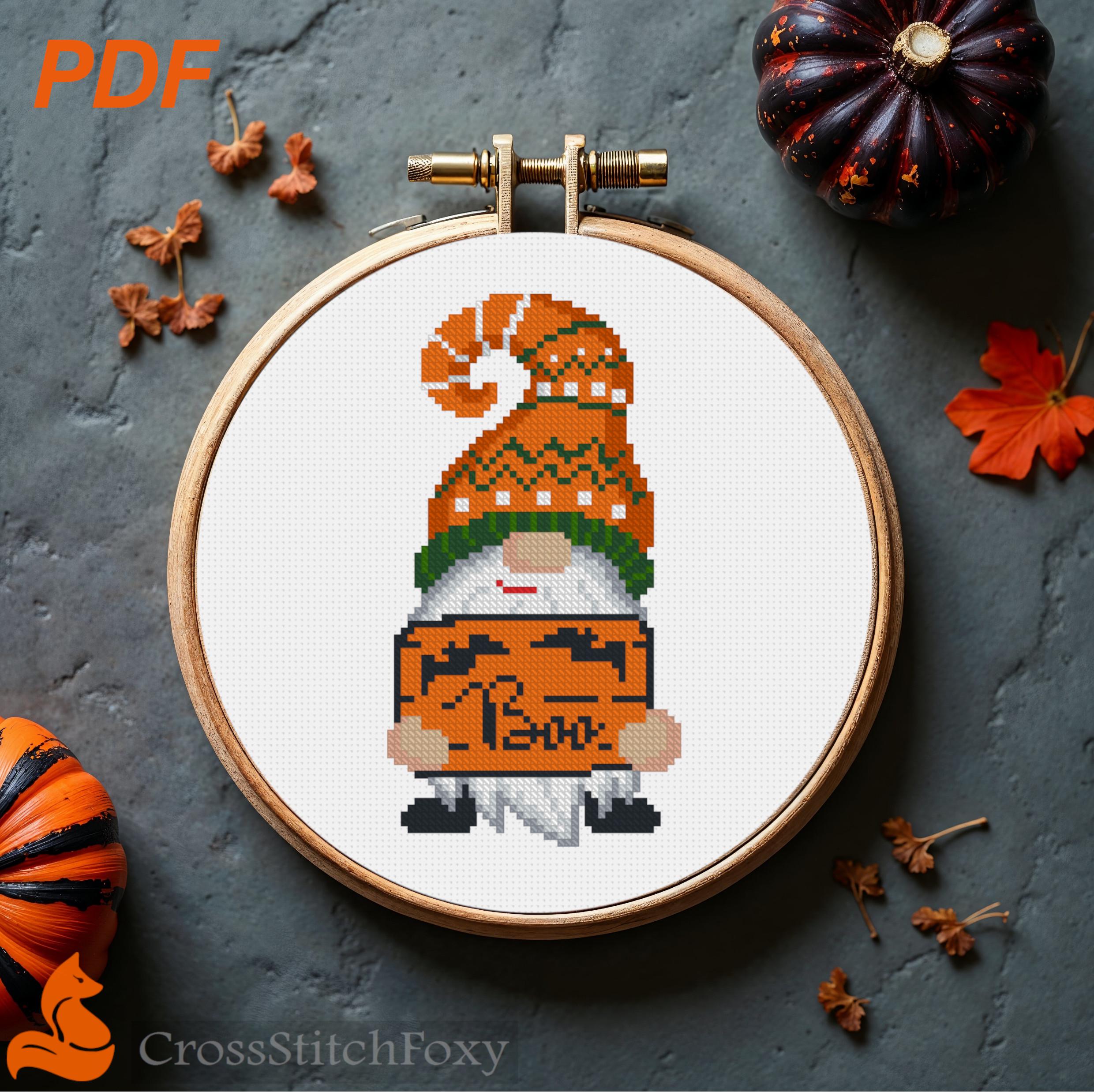 Halloween Boo Gnome Cross Stitch Pattern: Easy Fall Decor (PDF) - Etsy