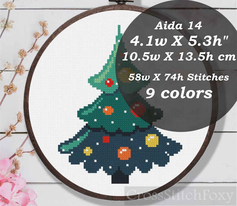 Christmas Tree Cross Stitch Pattern PDF Christmas Easy Small Etsy